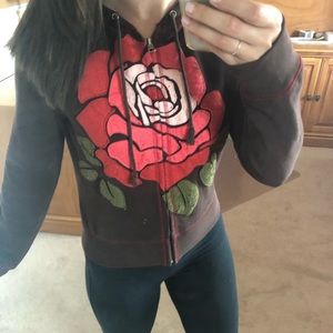 Lucky Brand brown floral sweater